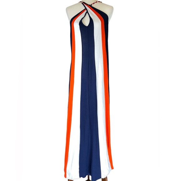 VENUS Dresses & Skirts - Venus Colorblock Summer Halter Strappy Beach Resort Wear Long Maxi Dress